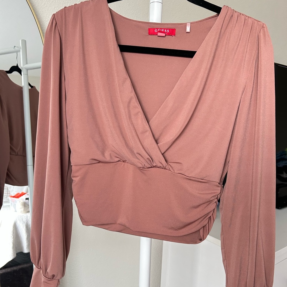 Guess Women's Mauve Long Sleeve Blouse
